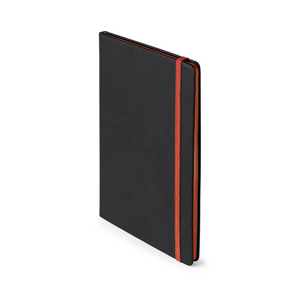 Set van 2x stuks notitieboekje met oranje elastiek A5 formaat - Notitieboek