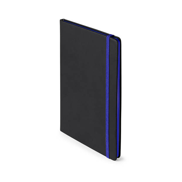 Set van 2x stuks notitieboekje met blauw elastiek A5 formaat - Notitieboek