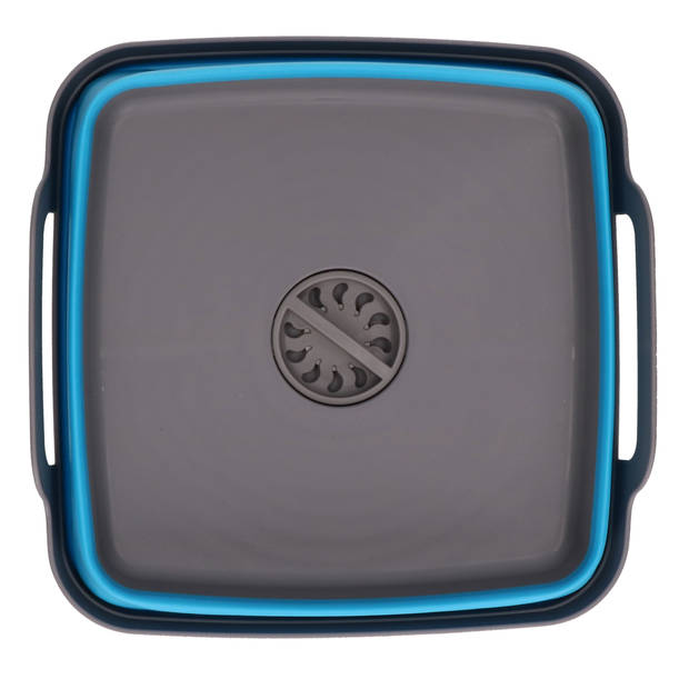 2x Grijs/blauwe afwasteil inklapbaar met stop 30.5 x 30 cm - Afwasbak
