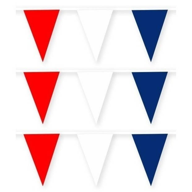 3x Rode/witte/blauwe Kroatische/Kroatie slinger van stof 10 meter feestversiering - Vlaggenlijnen