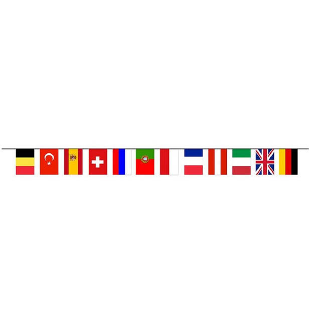3x stuks europese landen vlaggetjes slinger/vlaggenlijn van 5 meter - Vlaggenlijnen