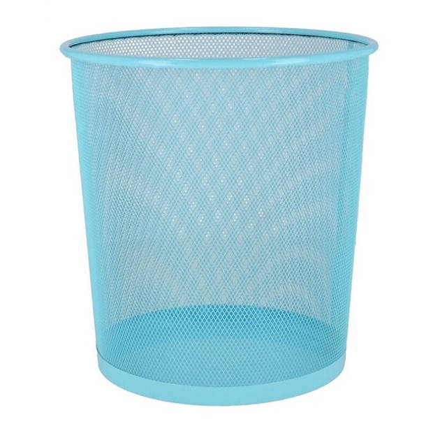 Kantoor prullenbak/papiermand 12 liter blauw - Prullenmanden