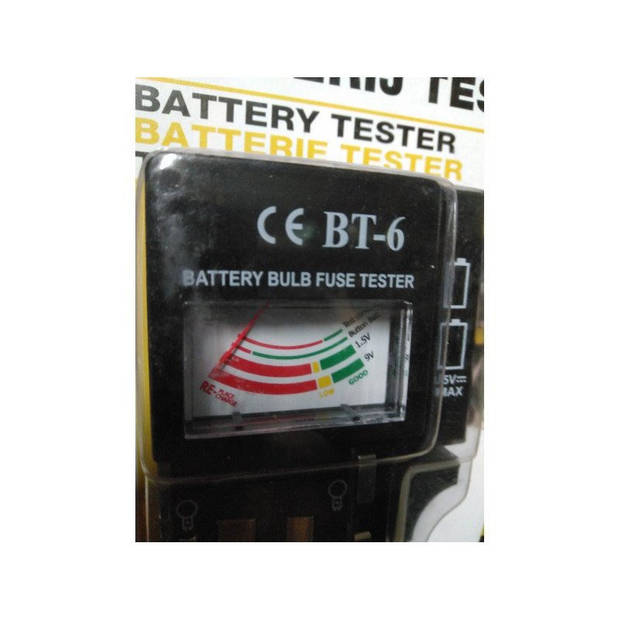 Benson Batterijtester / accutester - universeel - stroomniveau tester lamp/zekering/batterij/accu - Batterijoplader