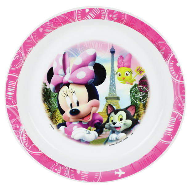 Kunststof ontbijtbordje plat Disney Minnie Mouse 22 cm - Kinderservies