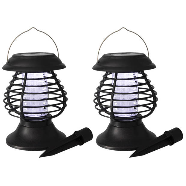 Solar tuinlamp/prikspot anti-muggenlamp op zonne-energie 22 cm - Insectenlampen