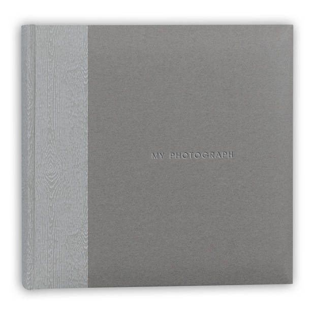 Fotoboek/fotoalbum Luis met 20 paginas grijs 24 x 24 x 2 cm inclusief plakkers - Fotoalbums