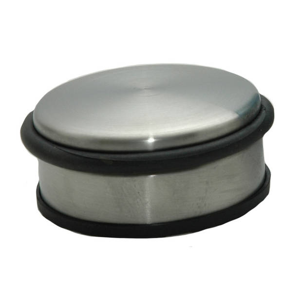 RVS deurstopper rond 11,5 x 6 cm - Deurstoppers