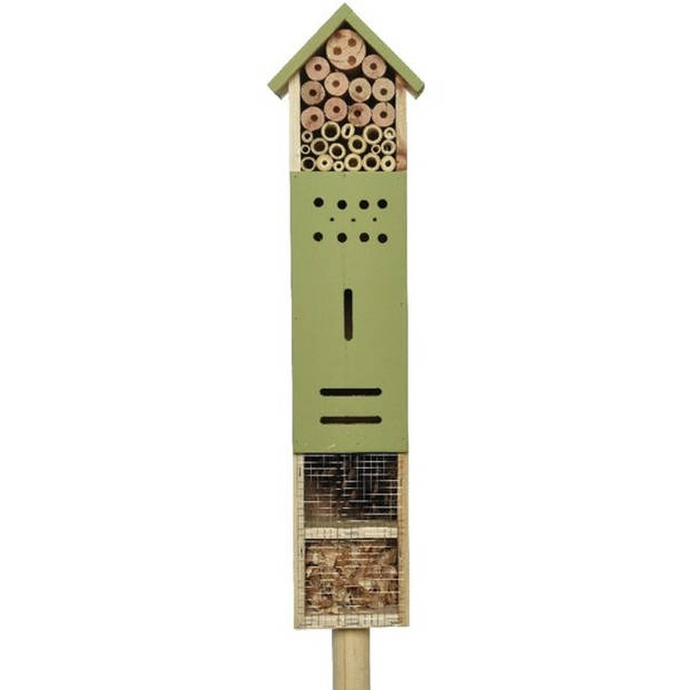 2x stuks lichtgroen huisje voor insecten 118 cm vlinderhuis/bijenhuis/wespenhotel - Insectenhotel