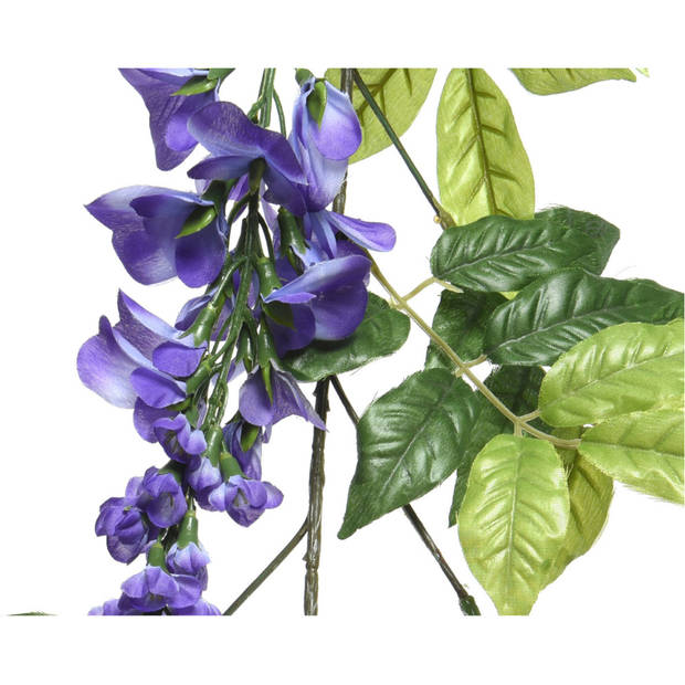 Blauwe regen/wisteria kunsttak kunstplanten slinger 150 cm - Kunstplanten