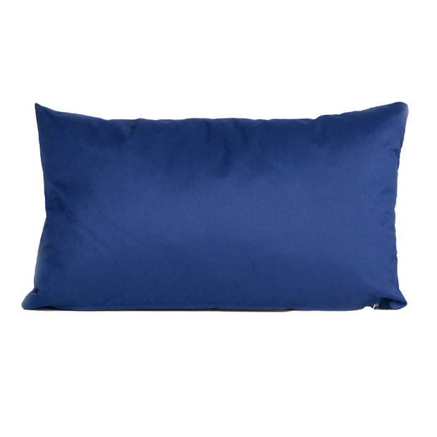 2x stuks buiten/woonkamer/slaapkamer kussens in het donkerblauw 30 x 50 cm - Sierkussens