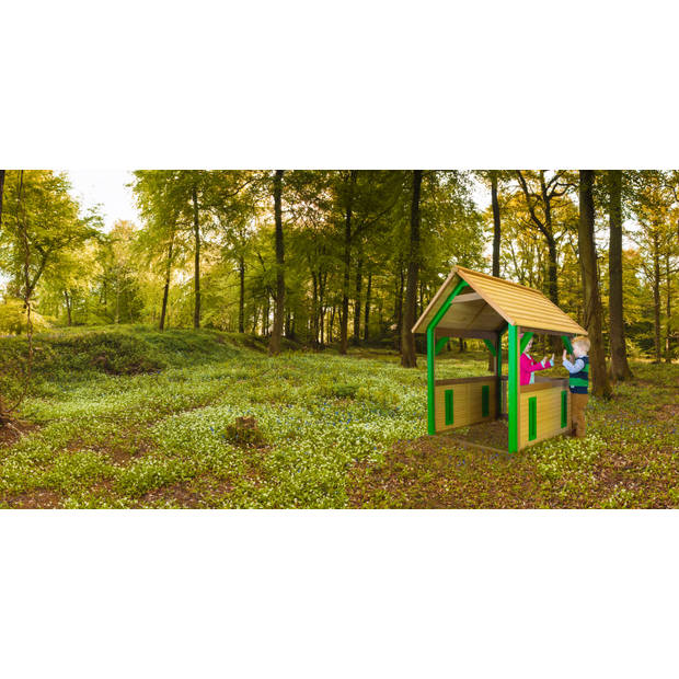 AXI Jane Speelhuis van FSC hout Speelhuisje voor de tuin / buiten in bruin & groen