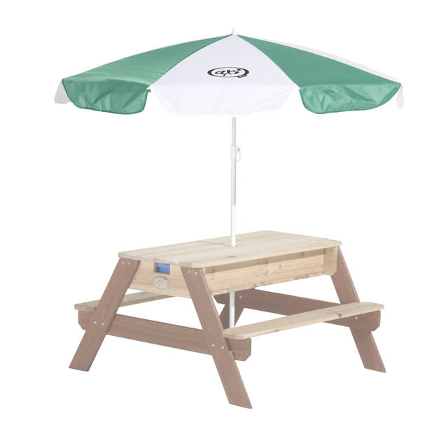 AXI Parasol ?125 cm voor kinderen in groen & wit Compatibel met AXI picknicktafels, watertafels & zandbakken
