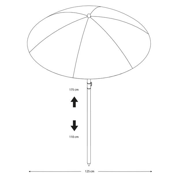 AXI Parasol ?125 cm voor kinderen in regenboog kleuren Compatibel met AXI picknicktafels, watertafels & zandbakken