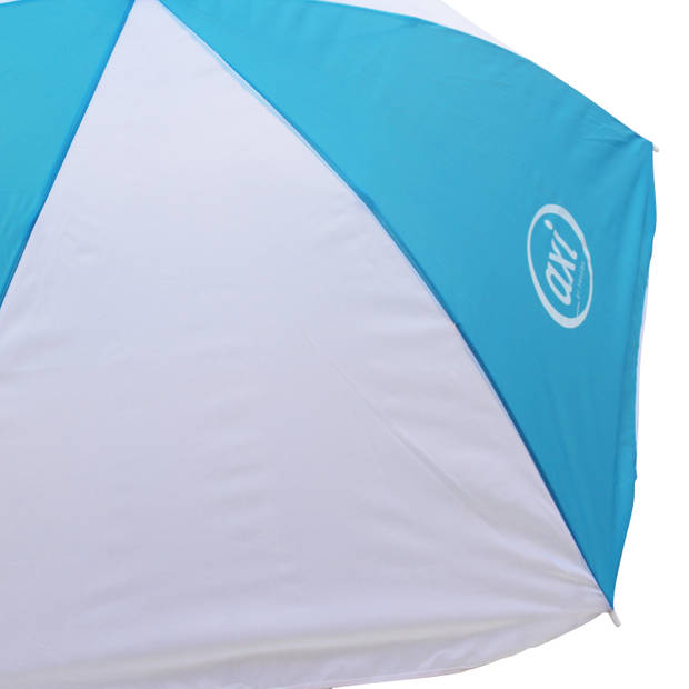 AXI Nick Picknicktafel / Zandtafel / Watertafel voor kinderen in bruin/wit met parasol in blauw/wit Multifunctionele