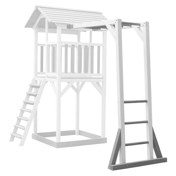 AXI Beach Tower klimrek van hout in grijs & wit Aanbouw module voor speeltoestel Beach Tower