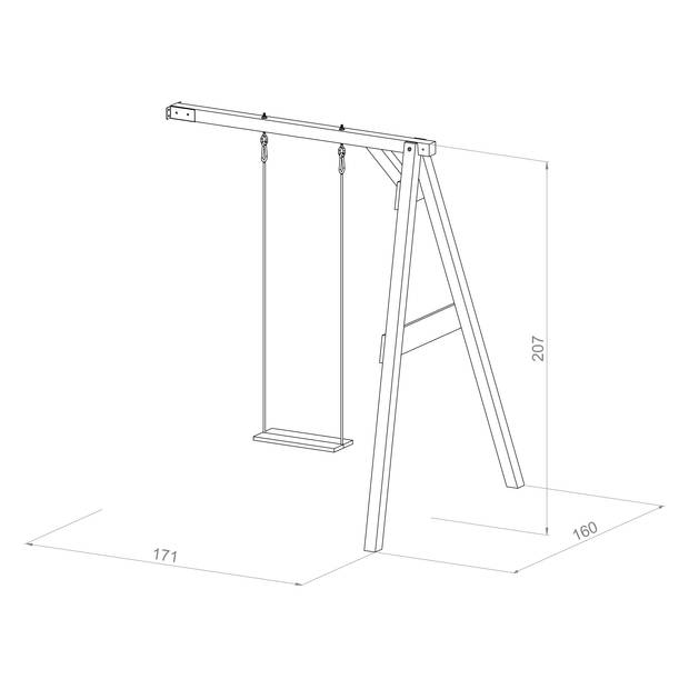 AXI Enkele schommel muurbevestiging 217 x 170 cm