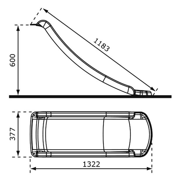 AXI Sky120 Glijbaan in Paars - 118 cm Aanbouwglijbaan van Kunststof voor Platformhoogte 60cm