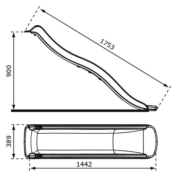 AXI Sky175 Glijbaan met wateraansluiting in Groen - 175 cm Aanbouwglijbaan van Kunststof voor Platformhoogte 90 cm