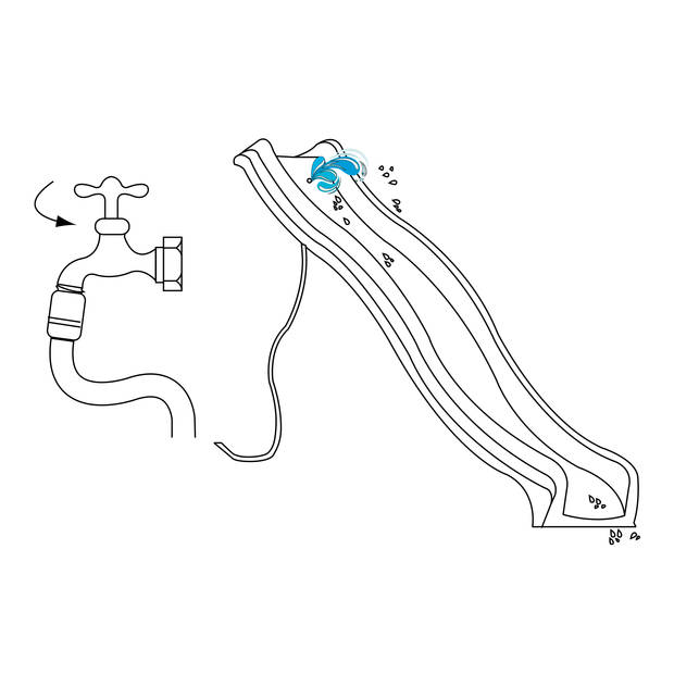 AXI Sky230 Glijbaan met wateraansluiting in Limoen Groen - 228 cm Aanbouwglijbaan van Kunststof voor Platformhoogte