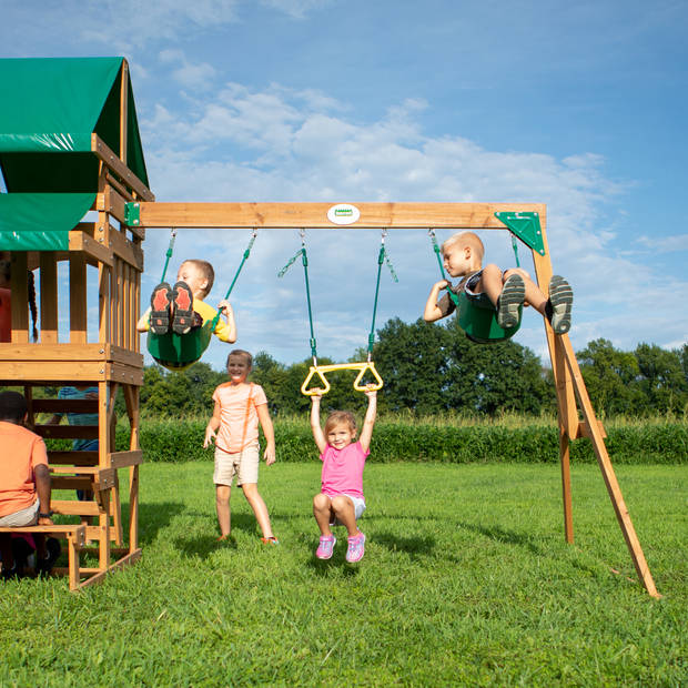 Backyard Discovery Belmont speeltoestel / speeltoren compleet Inc. schommels / glijbaan / zandbak / picknicktafel