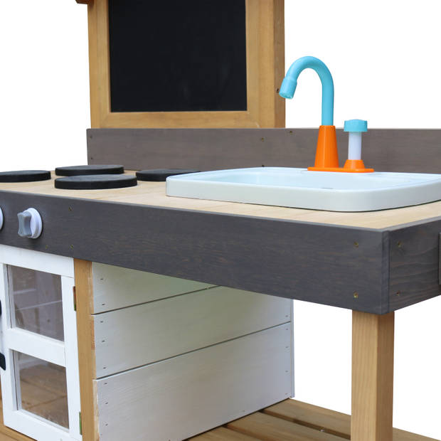 AXI Rosa Zand & Water Speelkeuken van hout Houten speelkeukentje voor buiten Incl. 17 accessoires