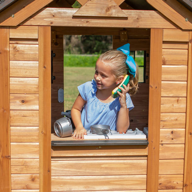 Backyard Discovery Sweetwater speelhuis hout in Bruin & Grijs Speelhuisje voor buiten in de tuin