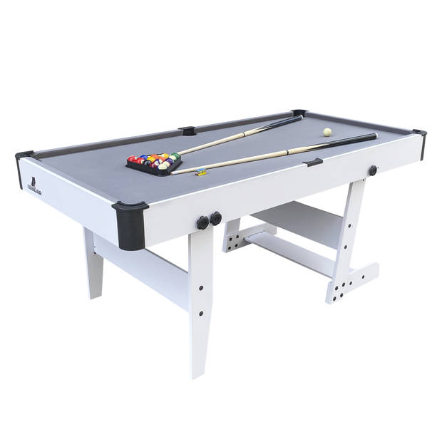 Cougar Hustle L Pooltafel 5ft inklapbaar in wit / grijs Inklapbare biljarttafel incl. accessoires