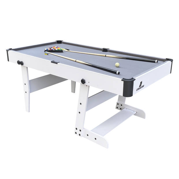 Cougar Hustle L Pooltafel 5ft inklapbaar in wit / grijs Inklapbare biljarttafel incl. accessoires