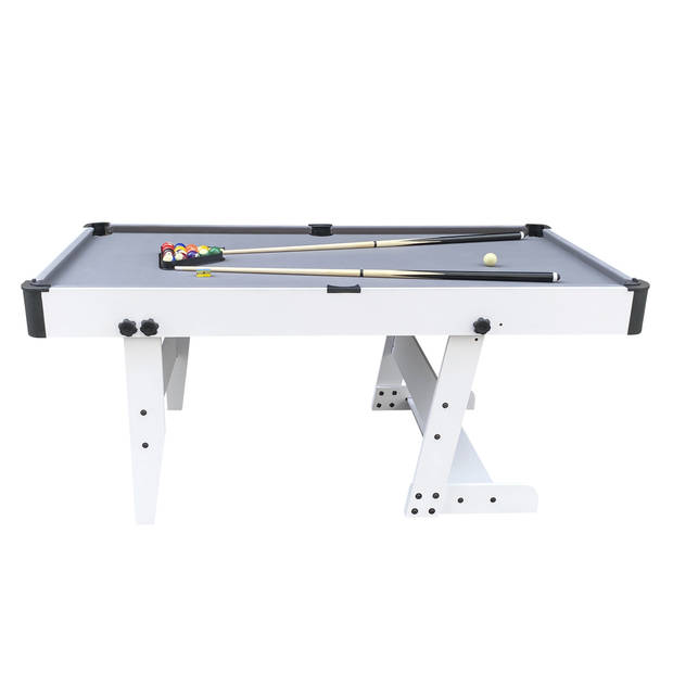 Cougar Hustle L Pooltafel 5ft inklapbaar in wit / grijs Inklapbare biljarttafel incl. accessoires