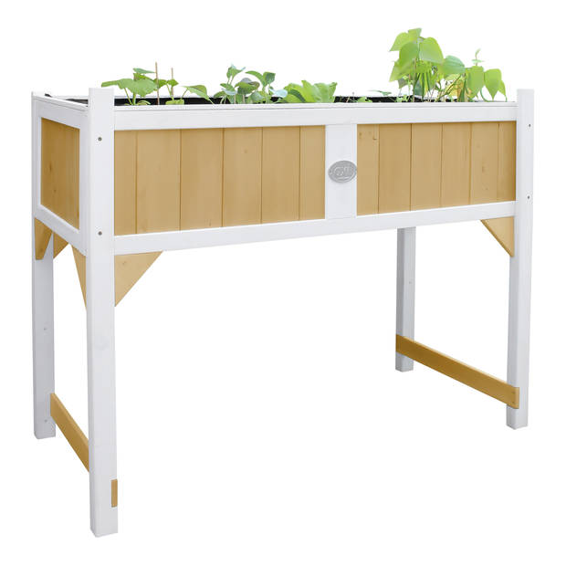 AXI kweektafel van hout met gronddoek Moestuintafel / moestuinbak voor buiten / tuin / balkon / terras / kas