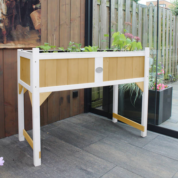 AXI kweektafel van hout met gronddoek Moestuintafel / moestuinbak voor buiten / tuin / balkon / terras / kas