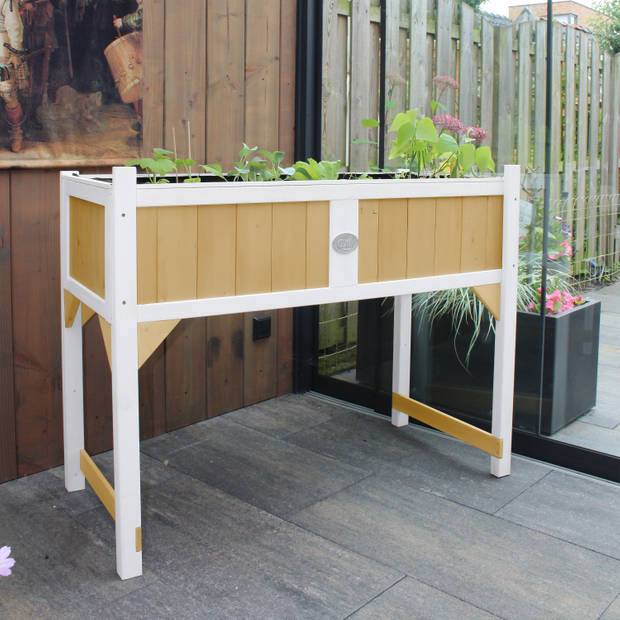 AXI kweektafel van hout met gronddoek Moestuintafel / moestuinbak voor buiten / tuin / balkon / terras / kas