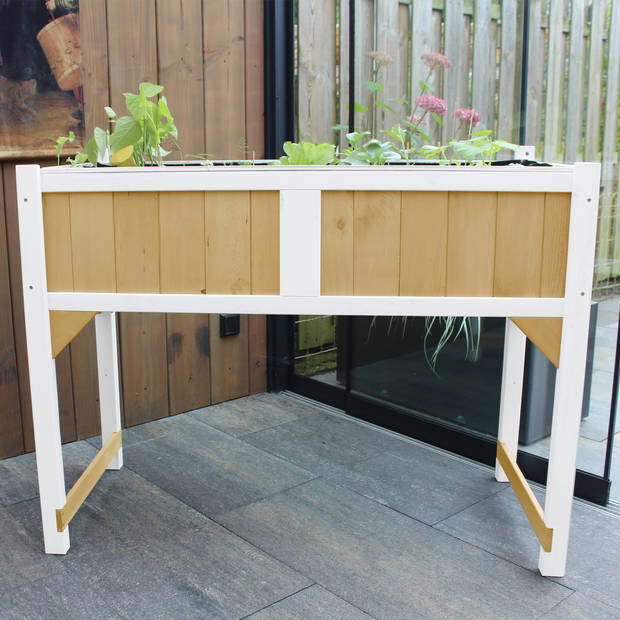 AXI kweektafel van hout met gronddoek Moestuintafel / moestuinbak voor buiten / tuin / balkon / terras / kas