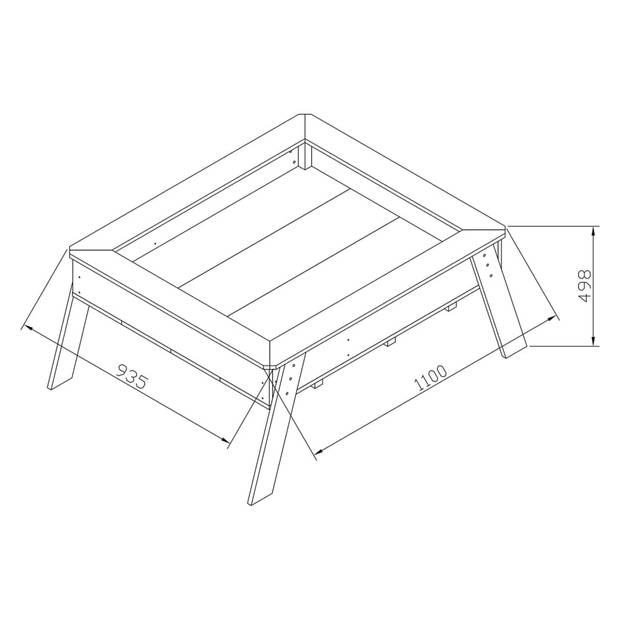 AXI Linda zandtafel / kweektafel / moestuinbak met gronddoek Kweektafel voor tuin / balkon / terras in bruin