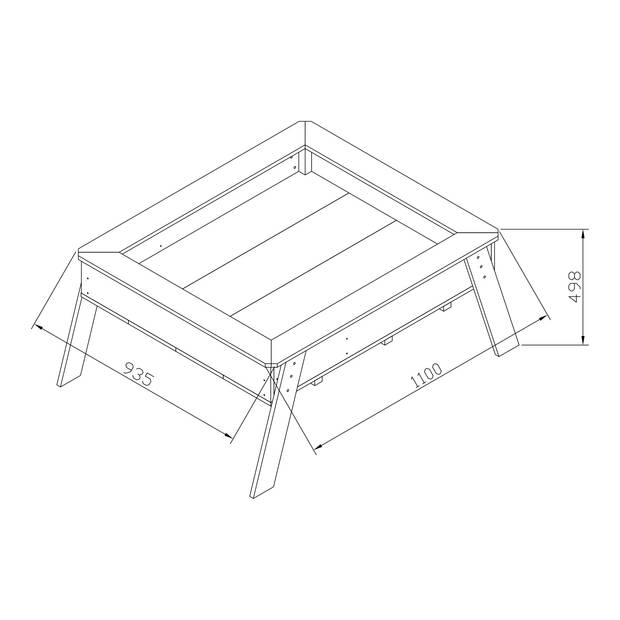 AXI Linda zandtafel / kweektafel / moestuinbak met gronddoek Kweektafel voor tuin / balkon / terras in bruin