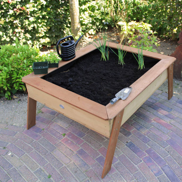 AXI Linda zandtafel / kweektafel / moestuinbak met gronddoek Kweektafel voor tuin / balkon / terras in bruin