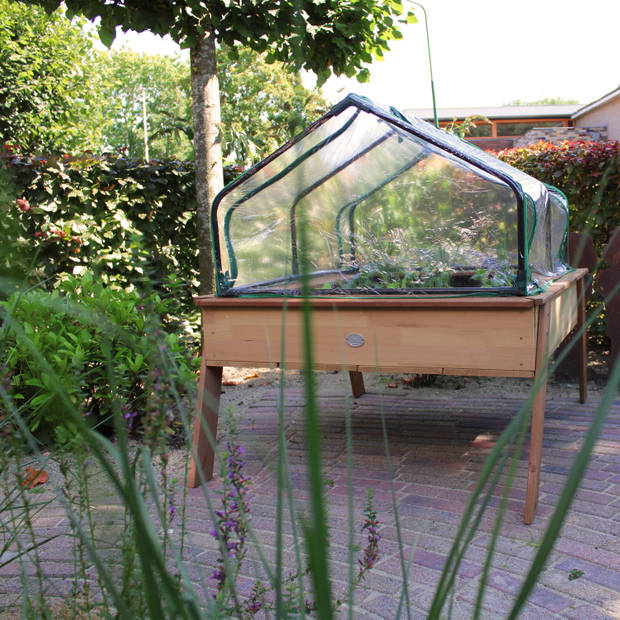 AXI Linda zandtafel / kweektafel / moestuinbak met gronddoek & broeikas Kweektafel voor tuin / balkon / terras in