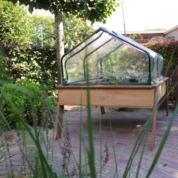 AXI Linda zandtafel / kweektafel / moestuinbak met gronddoek & broeikas Kweektafel voor tuin / balkon / terras in