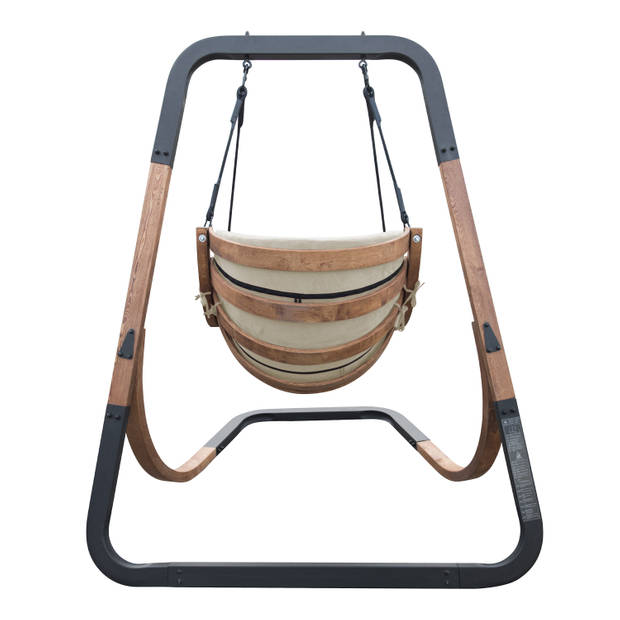 AXI Capri Schommelstoel met frame van hout Hangstoel in Beige voor de tuin voor volwassenen