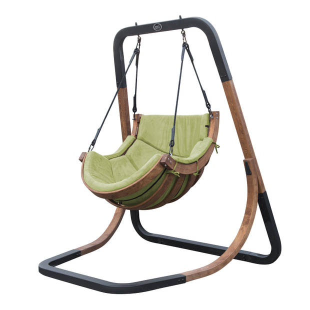 AXI Capri Schommelstoel met frame van hout Hangstoel in Groen voor de tuin voor volwassenen