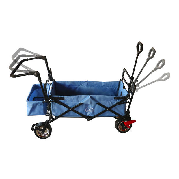 AXI AB210 Opvouwbare Bolderwagen / Vouwwagen met dak, tas, rem en duwstang Blauw - Metaal