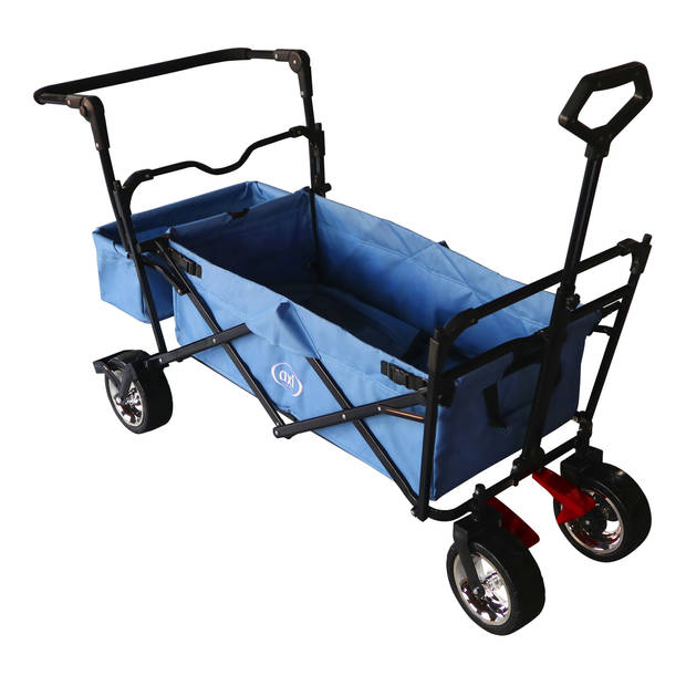 AXI AB210 Opvouwbare Bolderwagen / Vouwwagen met dak, tas, rem en duwstang Blauw - Metaal