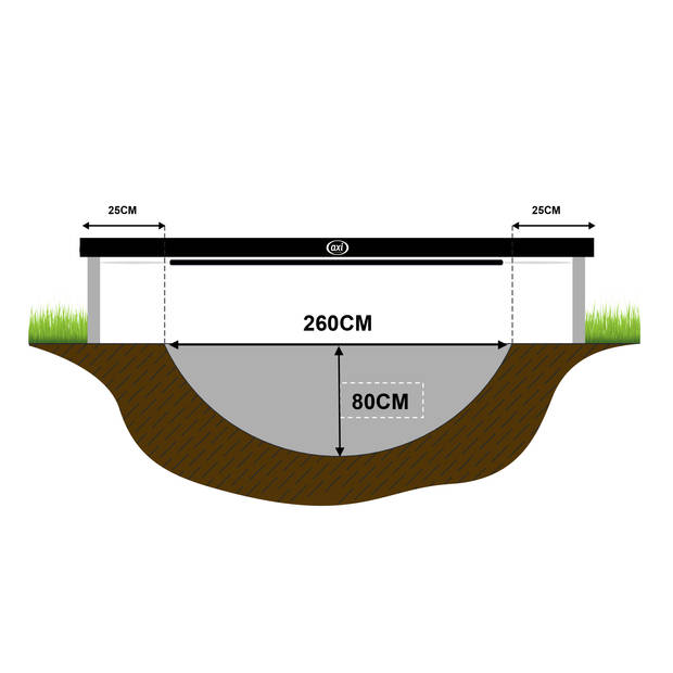 AXI Boston Trampoline met veiligheidsnet Ø 305 cm Groen Inground & Onground op palen