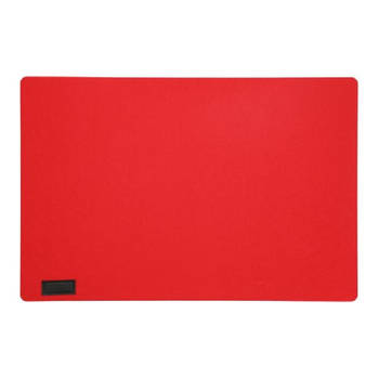 Rechthoekige placemat met ronde hoeken polyester rood 30 x 45 cm - Placemats