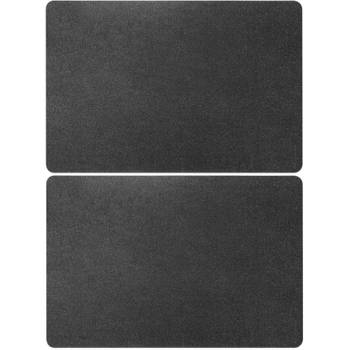 Set van 6x stuks rechthoekige placemats antraciet met glitters 43,5 x 28,5 cm - Placemats