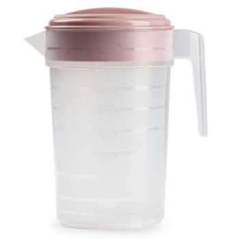 Waterkan/sapkan transparant/roze met deksel 2 liter kunststof - Schenkkannen