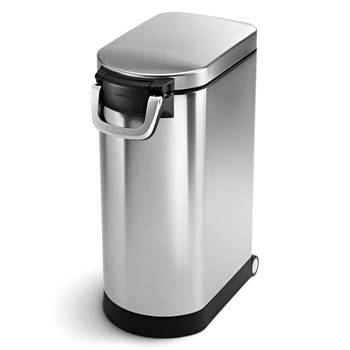 Simplehuman - Opbergbox Dierenvoer 35 liter - Roestvast Staal - Zilver