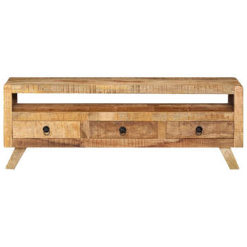 The Living Store Televisiemeubel Mango Hout - 110x30x40cm - Gepolijst en Geverfd