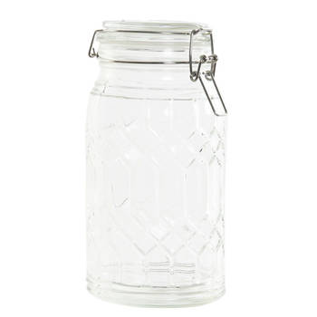 Voorraadpot/weckpot 960 ml glas met metalen beugelsluiting - Weckpotten