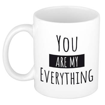 You are my everything cadeau koffiemok / theebeker wit 300 ml - feest mokken
